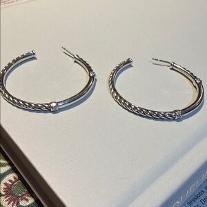David yurman vintage sterling  Silver Hoop Earrings